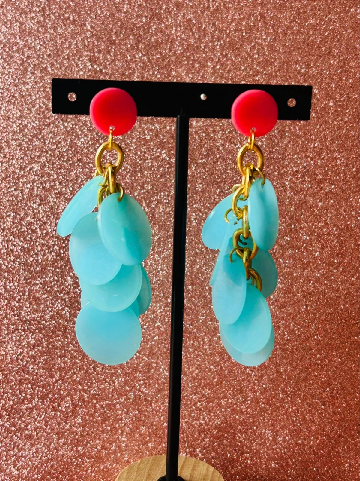 Paire de boucles d’oreilles upcyclées fantaisie